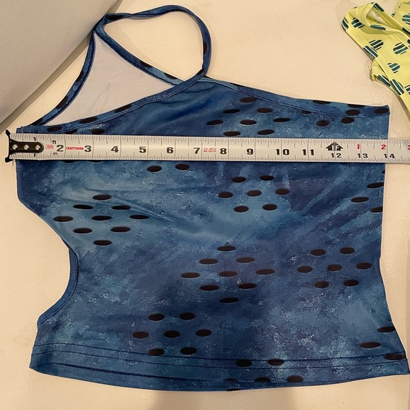 NWT M (SM)rad cutout asymmetric mini crop top arm covers sleeves cage reversible - Picture 10 of 16